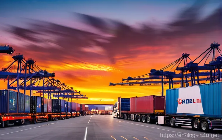국제물류사와 관세사의 차이점 - **Prompt for an International Logistics Company:**
"A dynamic, wide-angle shot of a global logis...