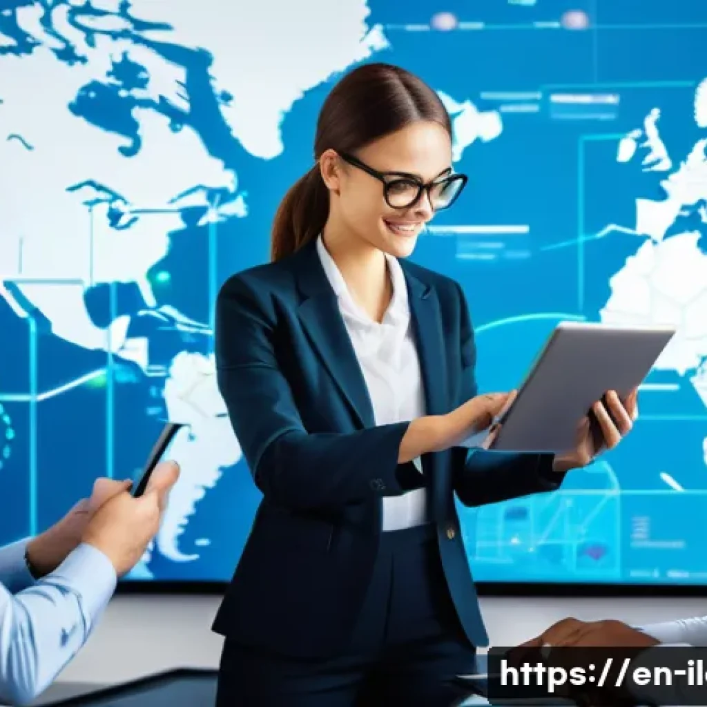 국제물류사 이직 시 필요한 이력서 작성법 - A professional office setting showcasing a diverse international logistics team collaborating over a...