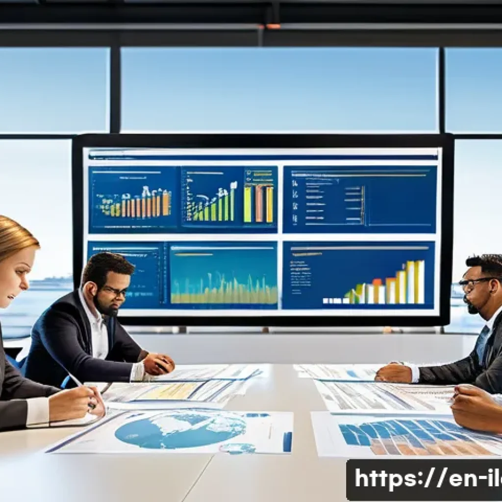 국제물류사 실기시험 준비 팁 - A detailed, modern office scene showing a diverse group of logistics professionals collaborating aro...