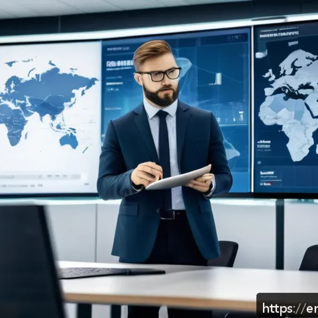 국제물류사 자격증의 경쟁력 있는 점 - A professional logistics manager in a modern office environment, reviewing international shipping ro...
