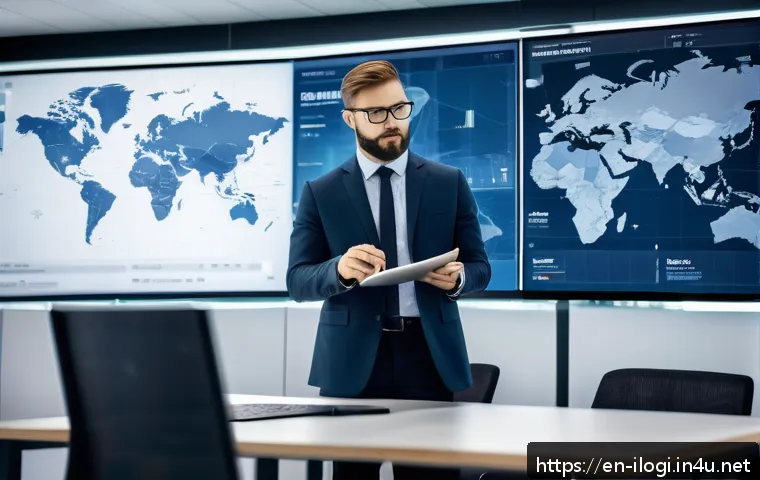 국제물류사 자격증의 경쟁력 있는 점 - A professional logistics manager in a modern office environment, reviewing international shipping ro...