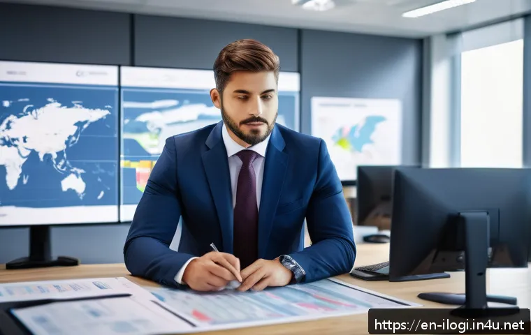 국제물류사 자격증의 해외 취업 활용도 - A professional international logistics manager in a modern office environment, reviewing global supp...
